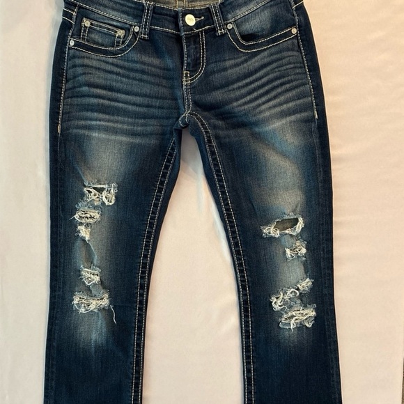 BKE Women's Dark Blue Jeans with Stitch Detail - Picture 4 of 7